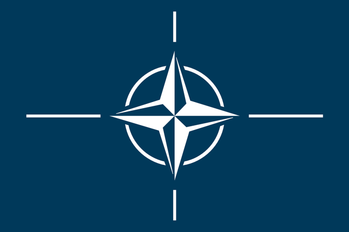 The flag of the North Atlantic Treaty Organisation, shortened NATO.