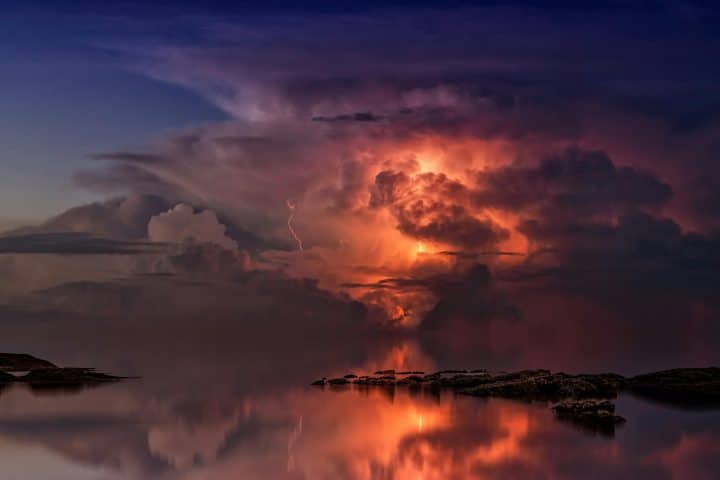 A storm on the coast.