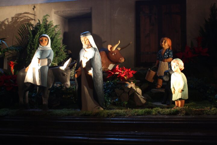 A scene of the Christmas Nativity.