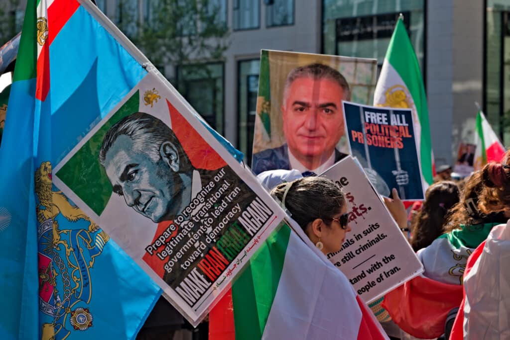 A protest in favour of Reza Pahlavi.